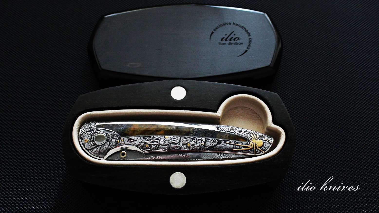 Memento Mori folded inside its fitted presentation case